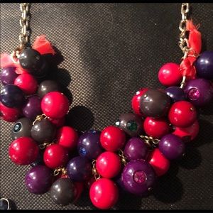 Red purple bauble ball dangle ball necklace